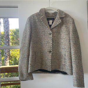 Jones New York‎ Tweed Knitted Jacket Blazer in Multi-Color, Size 16